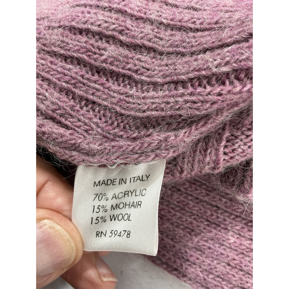 Womans Elisadetta Collection Long Sleeve Cardigan Sweater Medium Lavender - Picture 5 of 9